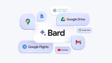 توفر اضافة Bard ملحقات مثل Google Drive وGmail وYouTube وMaps وغيرها