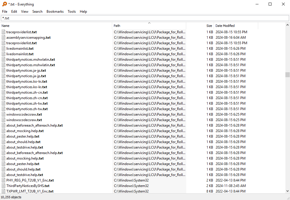 واجهة Everything للبحث عن الملفات على Windows
