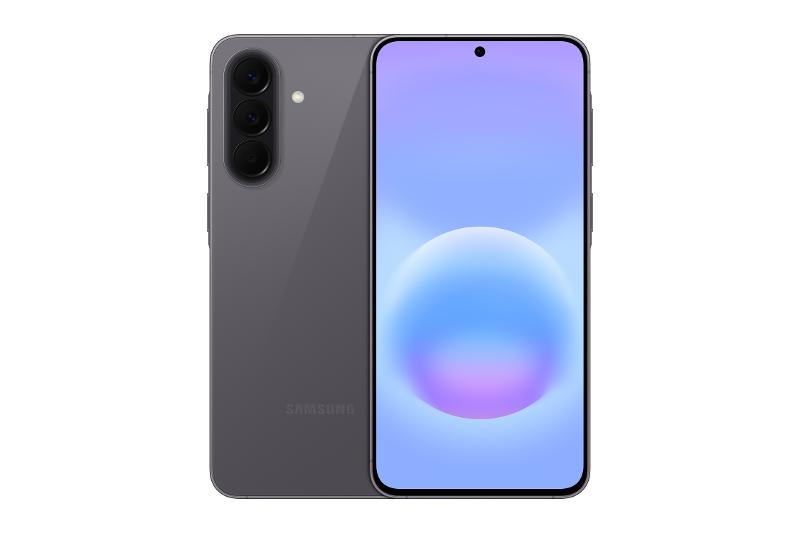 Samsung Galaxy A57 من الأمام والخلف باللون الرمادي